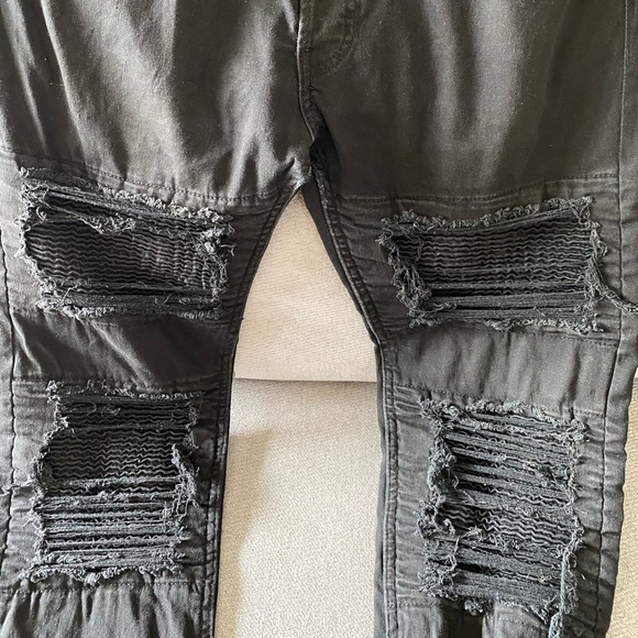 DIVIDED H&M Black Skinny Biker Jeans 34/30 - Picture 2 of 5